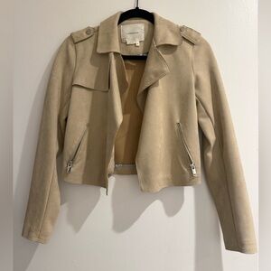 Anthropologie Tan Suede Jacket with Silver Accents
